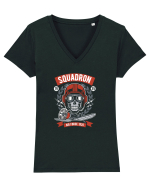 Fly Skeleton Red Tricou mânecă scurtă guler V Damă Evoker
