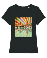 Anglia Londra Tricou mânecă scurtă guler larg fitted Damă Expresser