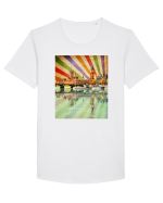 Anglia Londra Tricou mânecă scurtă guler larg Bărbat Skater