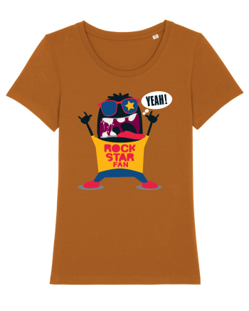 Rock Star Fan Cartoon Roasted Orange
