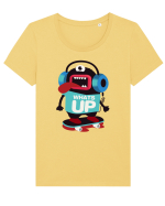 Whats Up Cartoon Tricou mânecă scurtă guler larg fitted Damă Expresser
