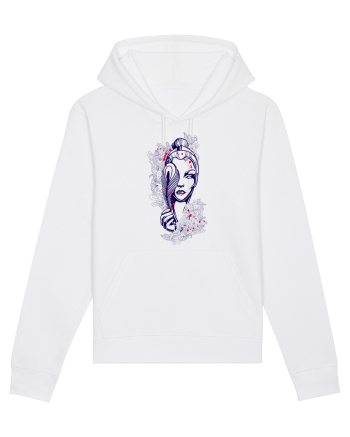 Femeie cu Pană Floral White