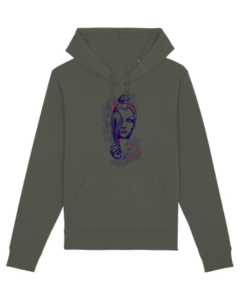 Femeie cu Pană Floral Khaki