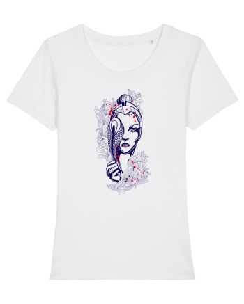 Femeie cu Pană Floral White