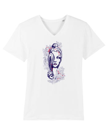Femeie cu Pană Floral White