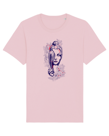 Femeie cu Pană Floral Cotton Pink