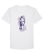 Femeie cu Pană Floral Tricou mânecă scurtă guler larg Bărbat Skater