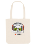 Owl Hipster Headphones Sacoșă textilă