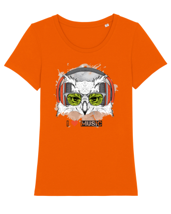 Owl Hipster Headphones Bright Orange