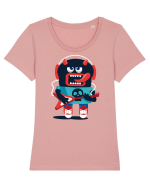 Rocker Cartoon Monster Tricou mânecă scurtă guler larg fitted Damă Expresser