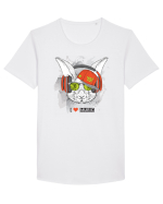 Rabbit Hipster Headphones Tricou mânecă scurtă guler larg Bărbat Skater
