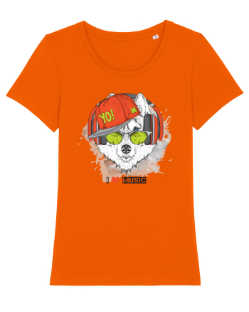 Husky Hipster Glasses Bright Orange