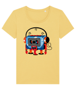 Casette Retro Monster Tricou mânecă scurtă guler larg fitted Damă Expresser