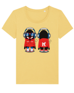 Hipster Monster Headphones Tricou mânecă scurtă guler larg fitted Damă Expresser