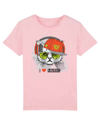 I love Music Cat Cotton Pink