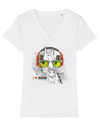 I love Music Giraffe White