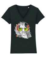 I love Music Giraffe Tricou mânecă scurtă guler V Damă Evoker
