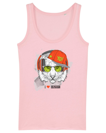 Hipster Tiger Headphones Cotton Pink