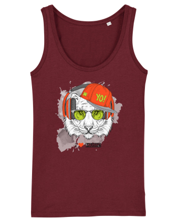 Hipster Tiger Headphones Burgundy