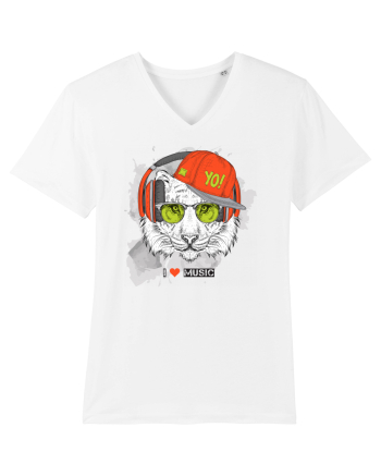 Hipster Tiger Headphones White