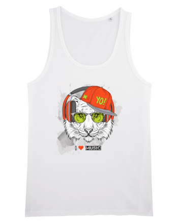 Hipster Tiger Headphones White