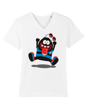 Crazy Monster Cartoon White
