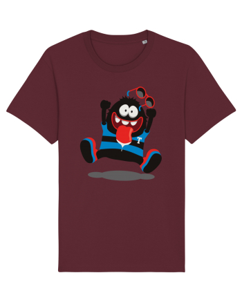 Crazy Monster Cartoon Burgundy