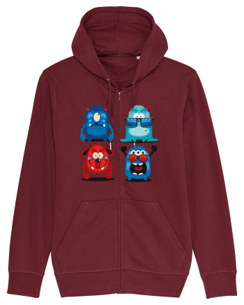 Funny Monsters Burgundy