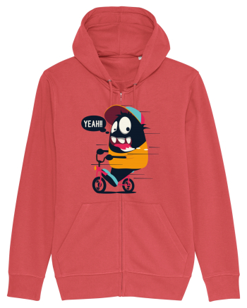 Monster Biker Cartoon Carmine Red
