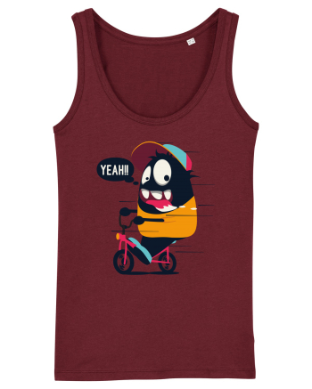 Monster Biker Cartoon Burgundy