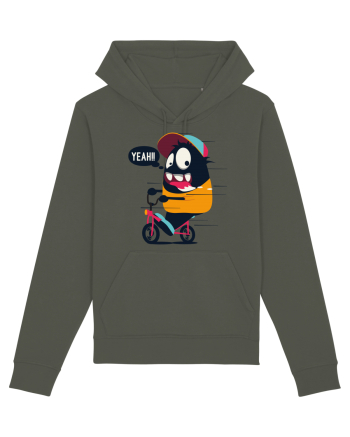 Monster Biker Cartoon Khaki