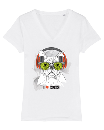 Hipster Frenchie Dog White