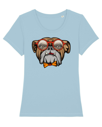 Hipster Bulldog Sky Blue