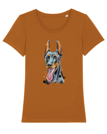 Doberman Painting Roasted Orange