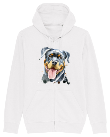 Rottweiler Painting White