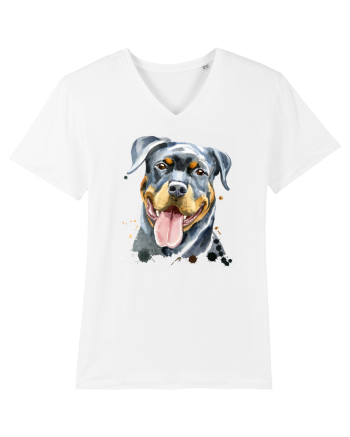 Rottweiler Painting White