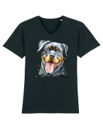 Rottweiler Painting Tricou mânecă scurtă guler V Bărbat Presenter