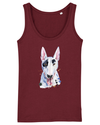 Bullterrier Painting Burgundy