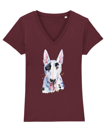 Bullterrier Painting Burgundy