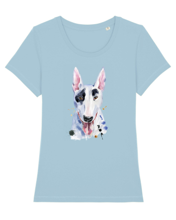 Bullterrier Painting Sky Blue