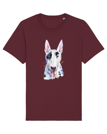 Bullterrier Painting Burgundy