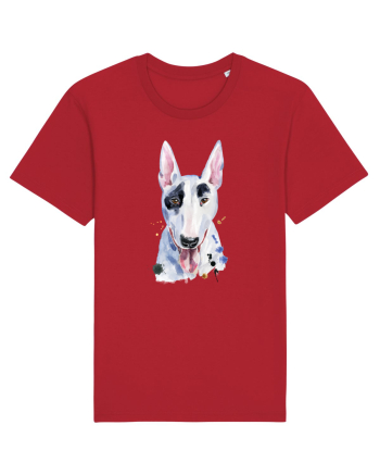 Bullterrier Painting Red