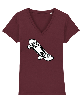 Skateboard Black and White Burgundy