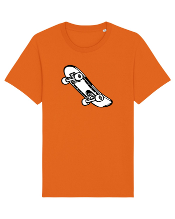 Skateboard Black and White Bright Orange