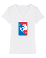Skater Stars Logo Tricou mânecă scurtă guler V Damă Evoker