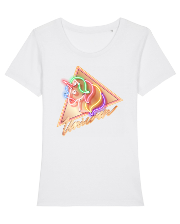 Neon Unicorn Sign White