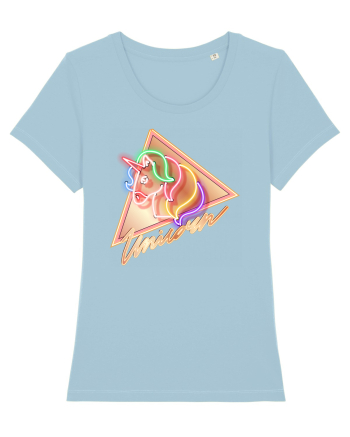 Neon Unicorn Sign Sky Blue