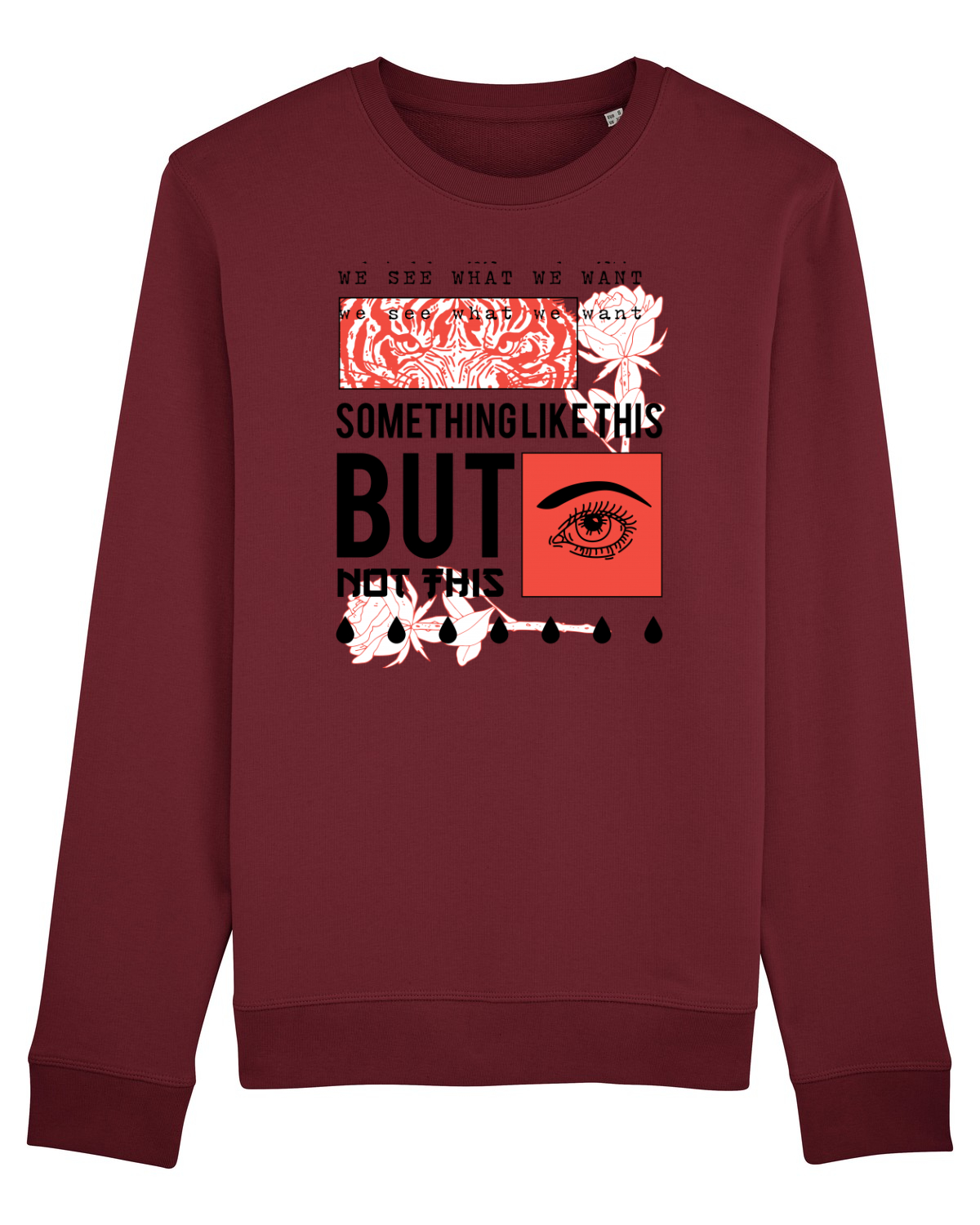 Bluză mânecă lungă Unisex Rise Burgundy