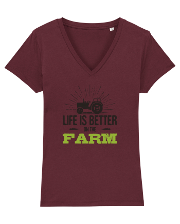 Life is better on the Farm Burgundy
