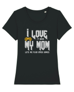 I love Mom Tricou mânecă scurtă guler larg fitted Damă Expresser